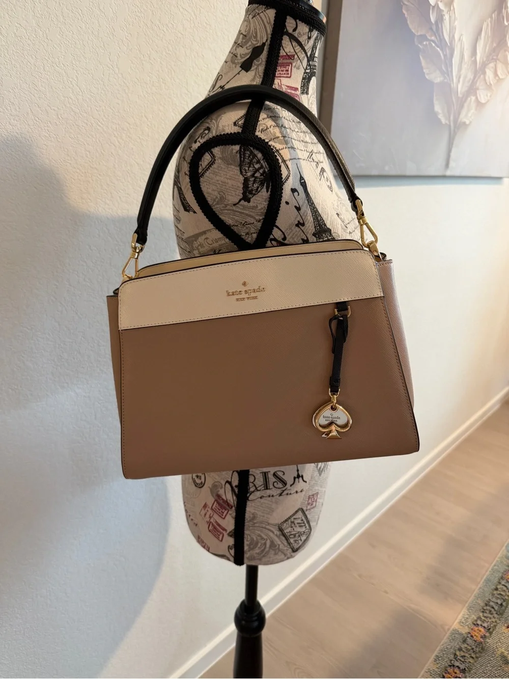kate spade Two-Tone Tan and Cream Convertible Shoulder Bag